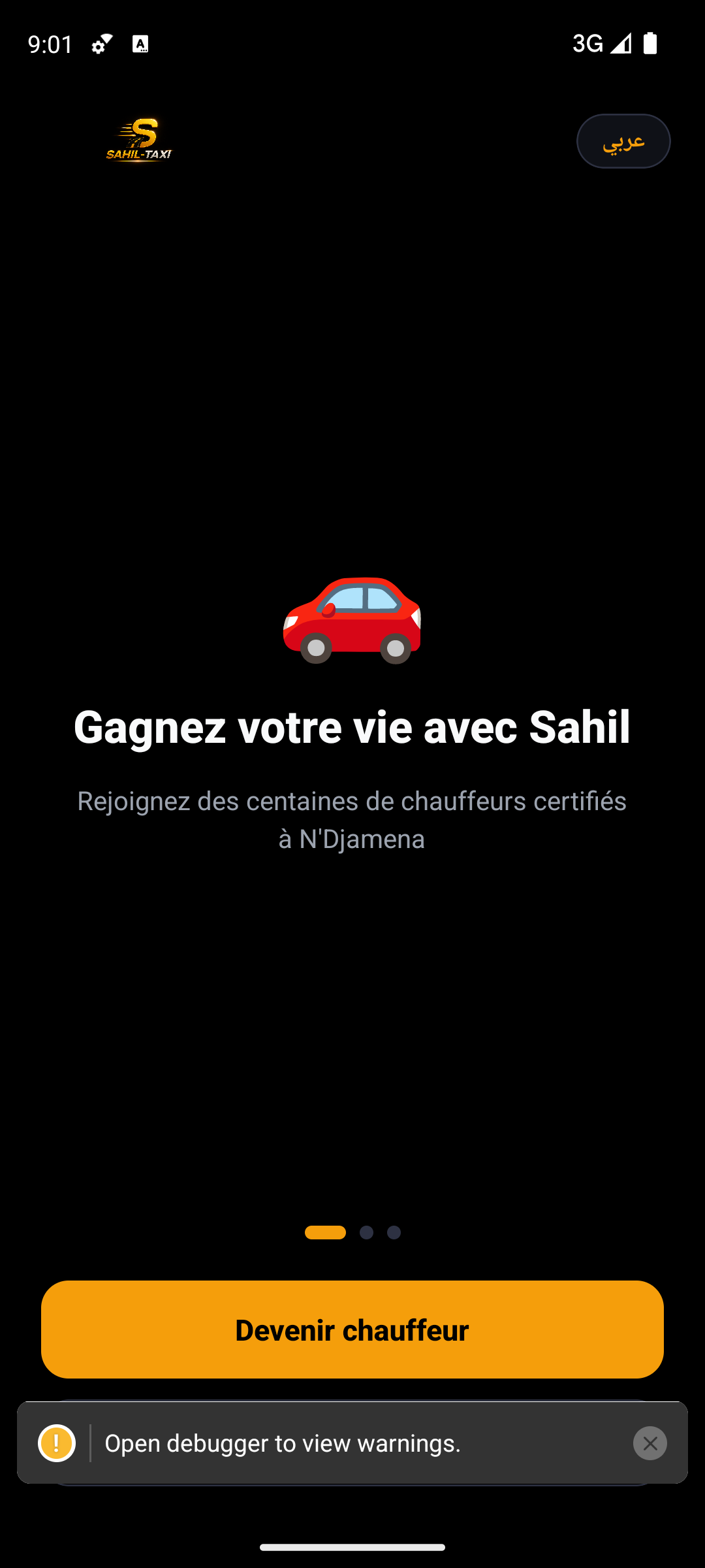 SahilTaxiPro — Bienvenue chauffeur